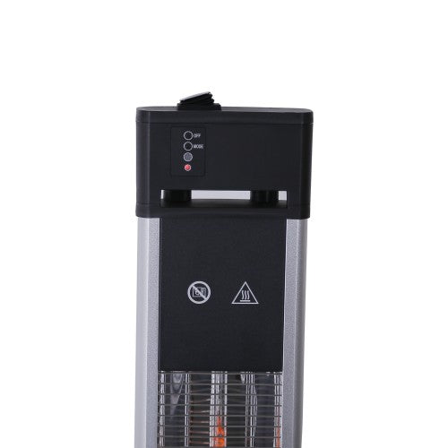 Standheizstrahler Infraotstrahler Terassenstrahler Edelstahl Höhe 110 cm 3 Heizstufen mit Fernbedienung 1600 Watt IP55