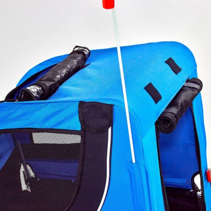 Fahrradanhänger Hundeanhänger Lastenanhänger Tier Anhänger Fahrrad Hunde Blau schwarz incl. Regenschutz