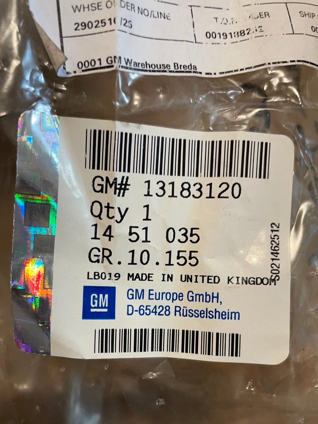 Original GM Opel Vectra OPC Scheinwerfer Reinigungsanlage Schlauch Neu