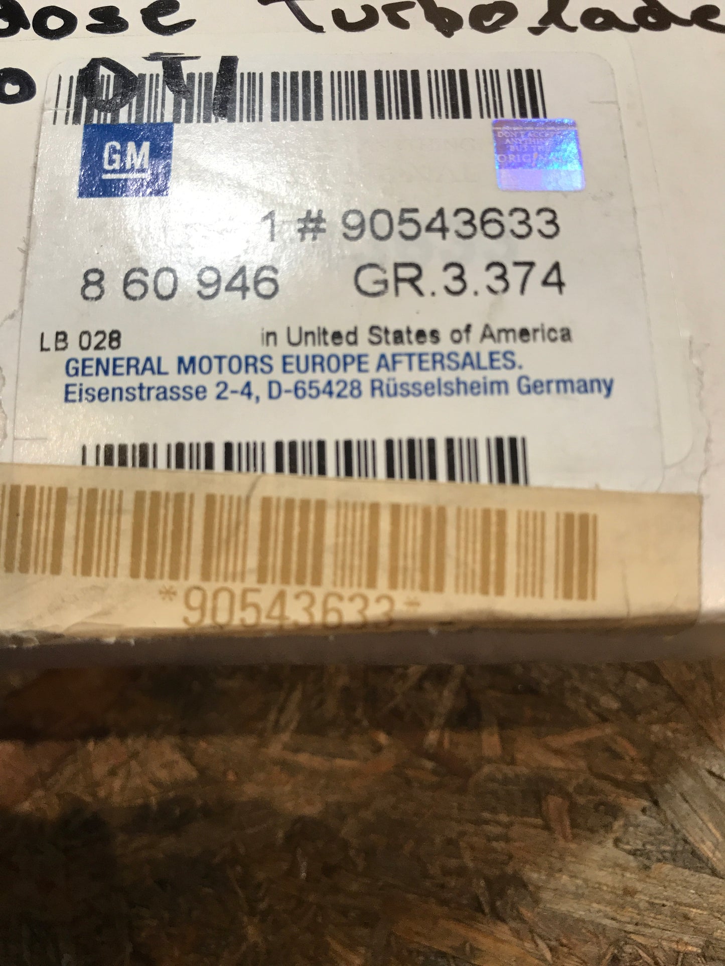 Original Opel Astra G Zafira A Unterdruckdose Turbolader NEU