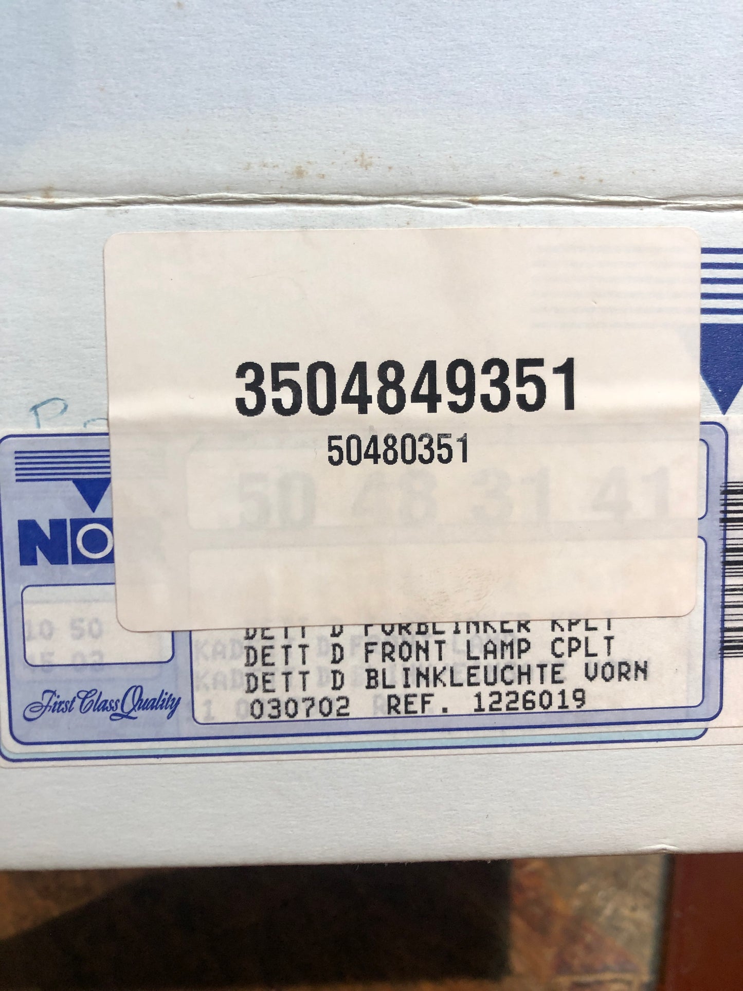 Original GM Opel Kadett D Blinkleuchte vorne Neu