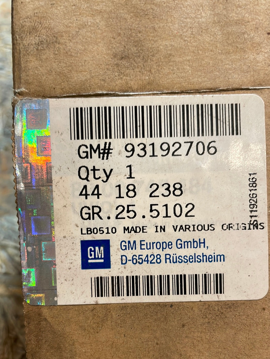 Original GM Opel Movano Vivaro Trägheitsschalter Benzinabschaltung Neu