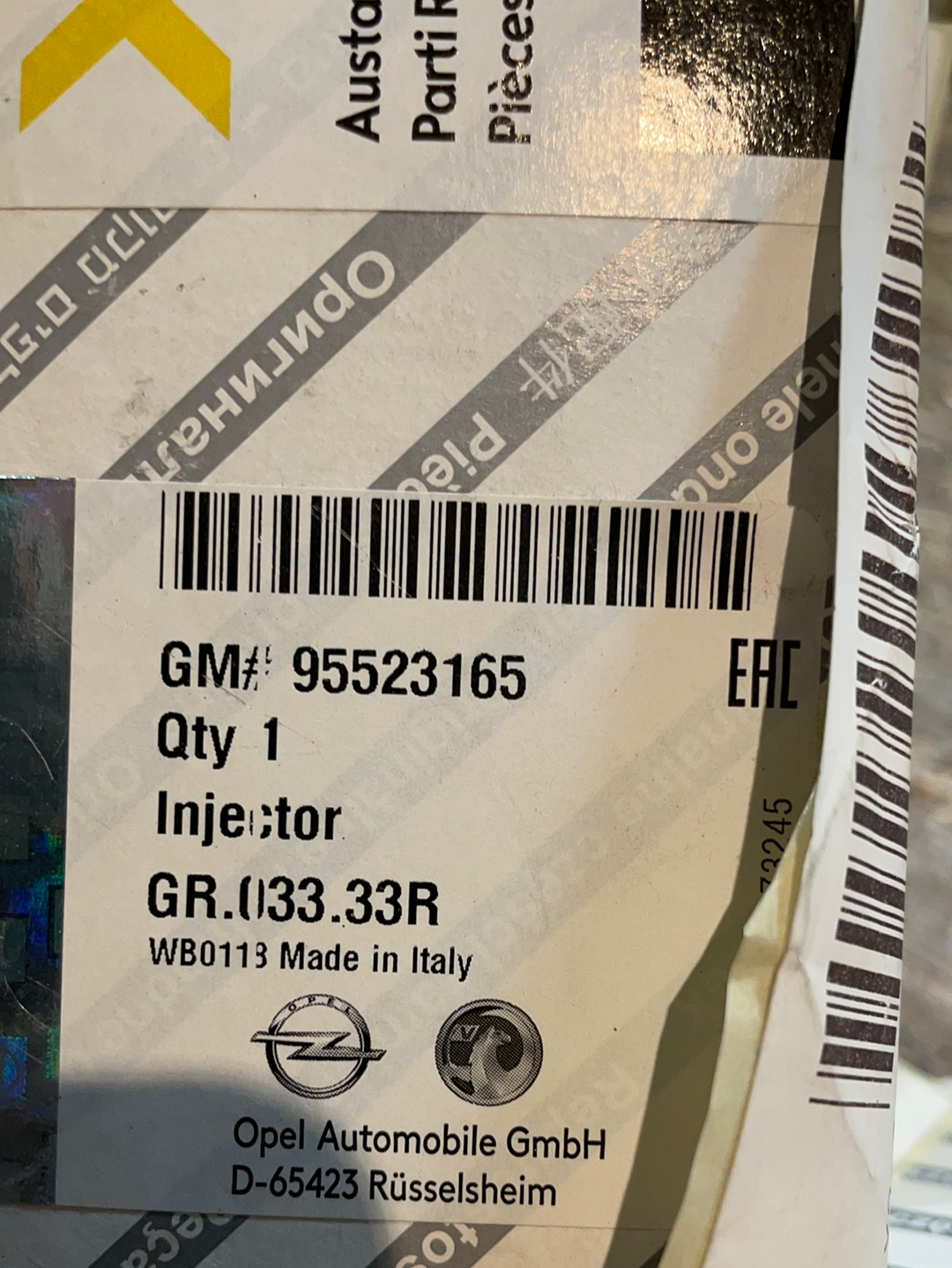 Original GM Opel Combo 1,6 CDTI Fiat Tipo 1,6D Einspritzdüse Injektor Neu