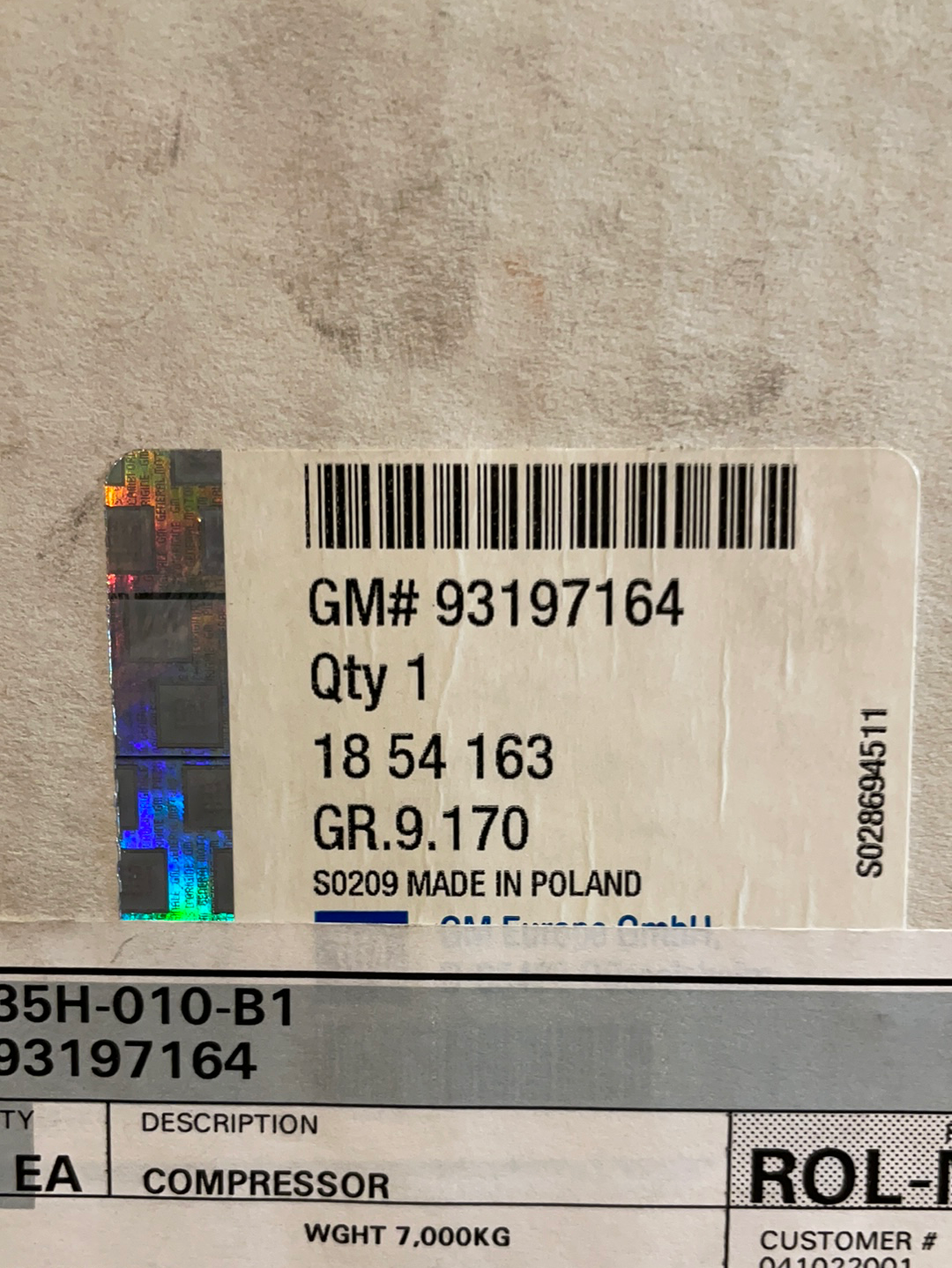 Original GM Opel Vectra C 1,9L CDTI Klimakompressor Neu