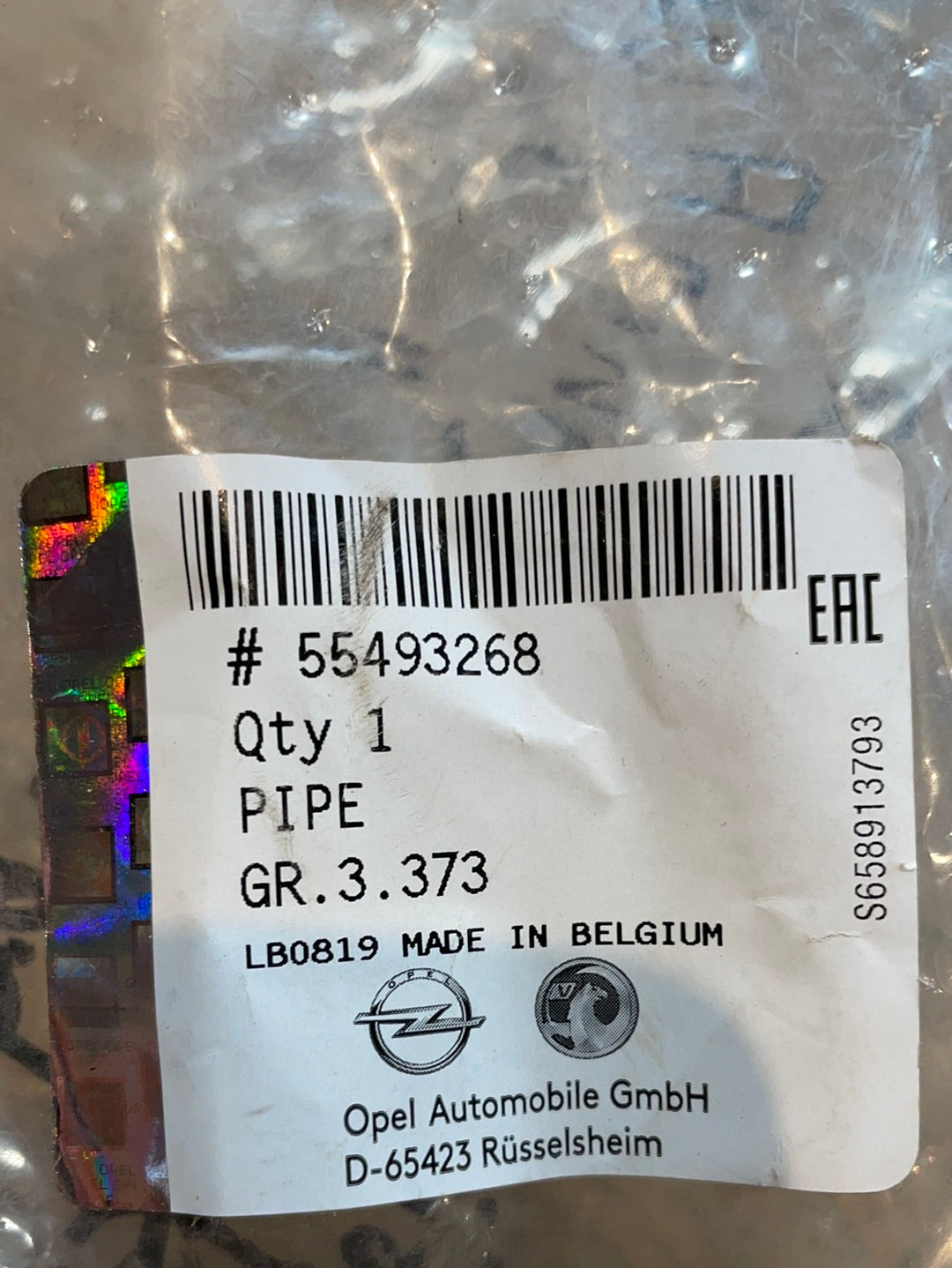 Original GM Opel Zafira C Astra J/K Mokka Insignia A/B 1,6L CDTI Unterdruckrohr Turbolader Neu