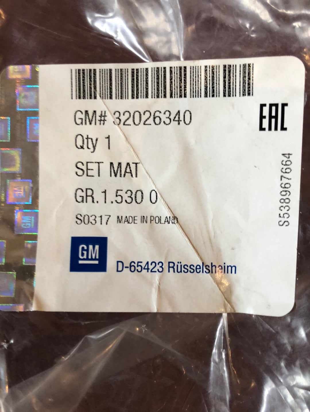Original GM Opel Meriva B Gummimatten-Set Neu