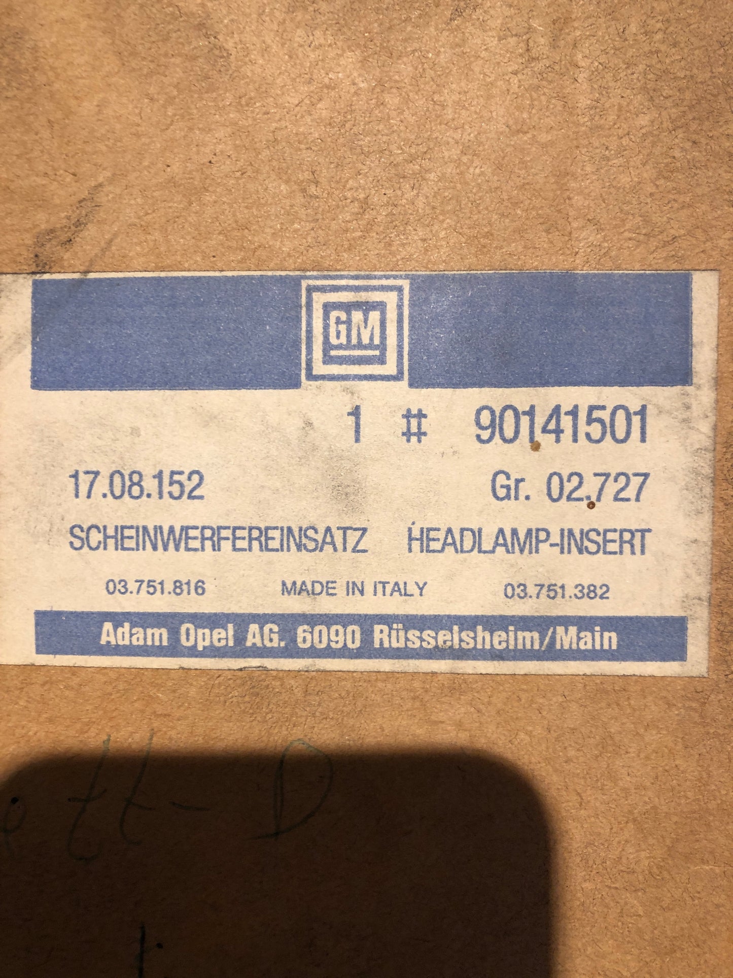 Original GM Opel Kadett D Scheinwerfer H4 Links Neu