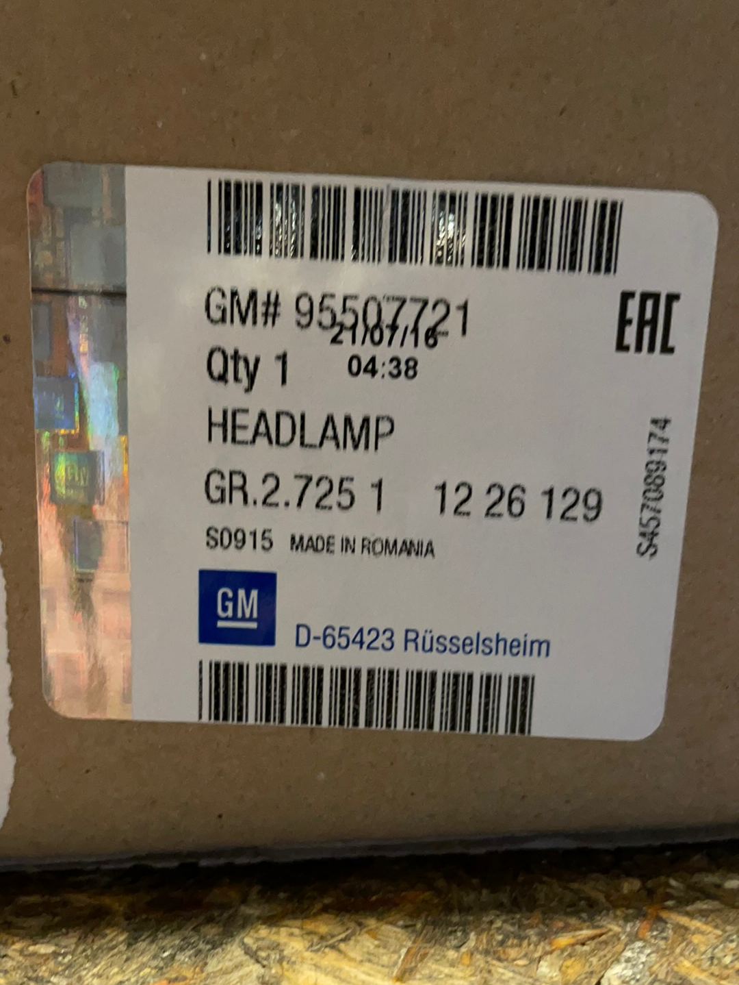Original GM Valeo Scheinwerfer Fahrtrichtung links H1/H9B mit elektrischer Leuchtweitenregulierung Neu
