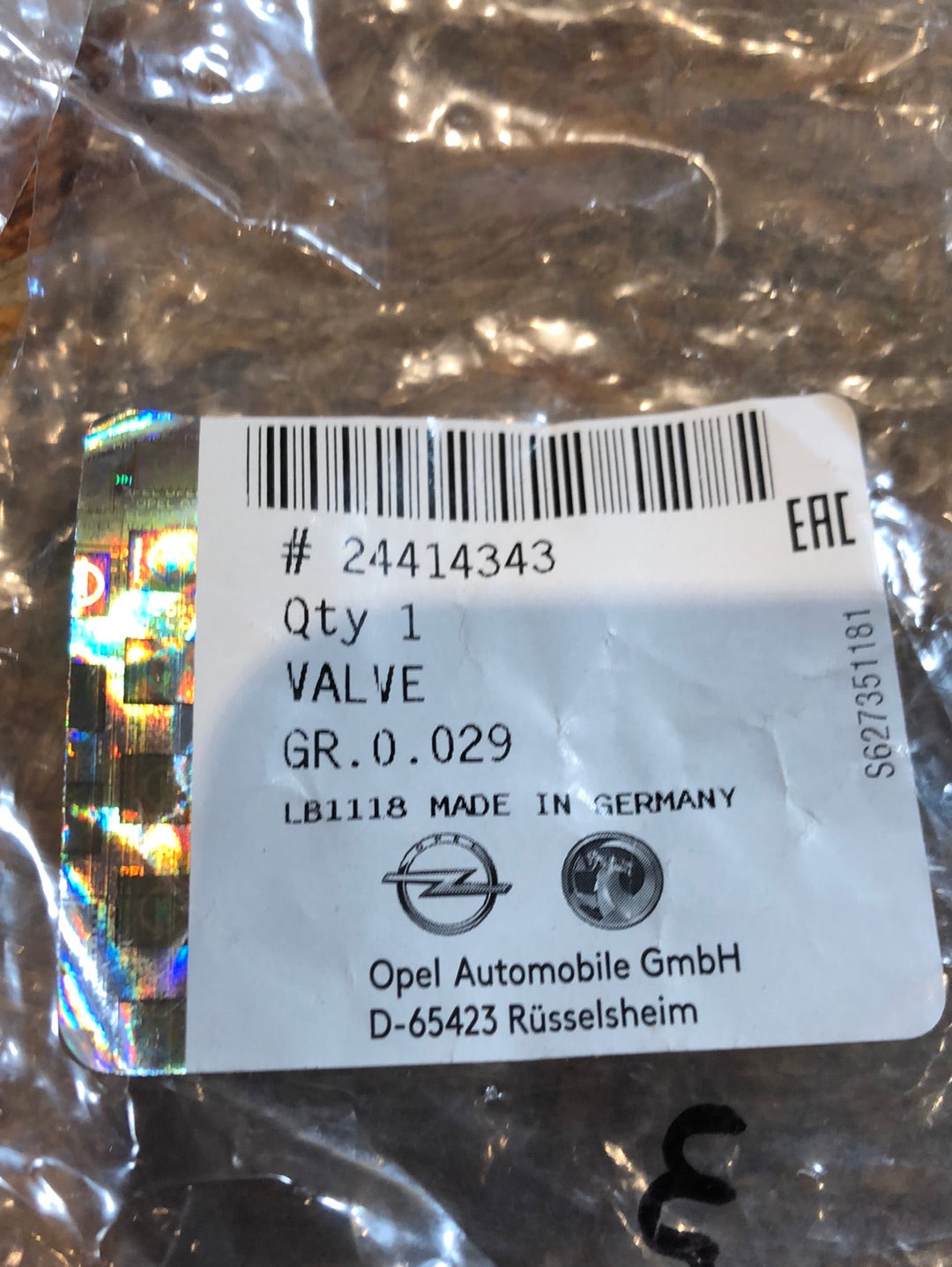 Original GM Opel Signum Vectra C Zafira B Druckregelventil Kurbelgehäuse Neu