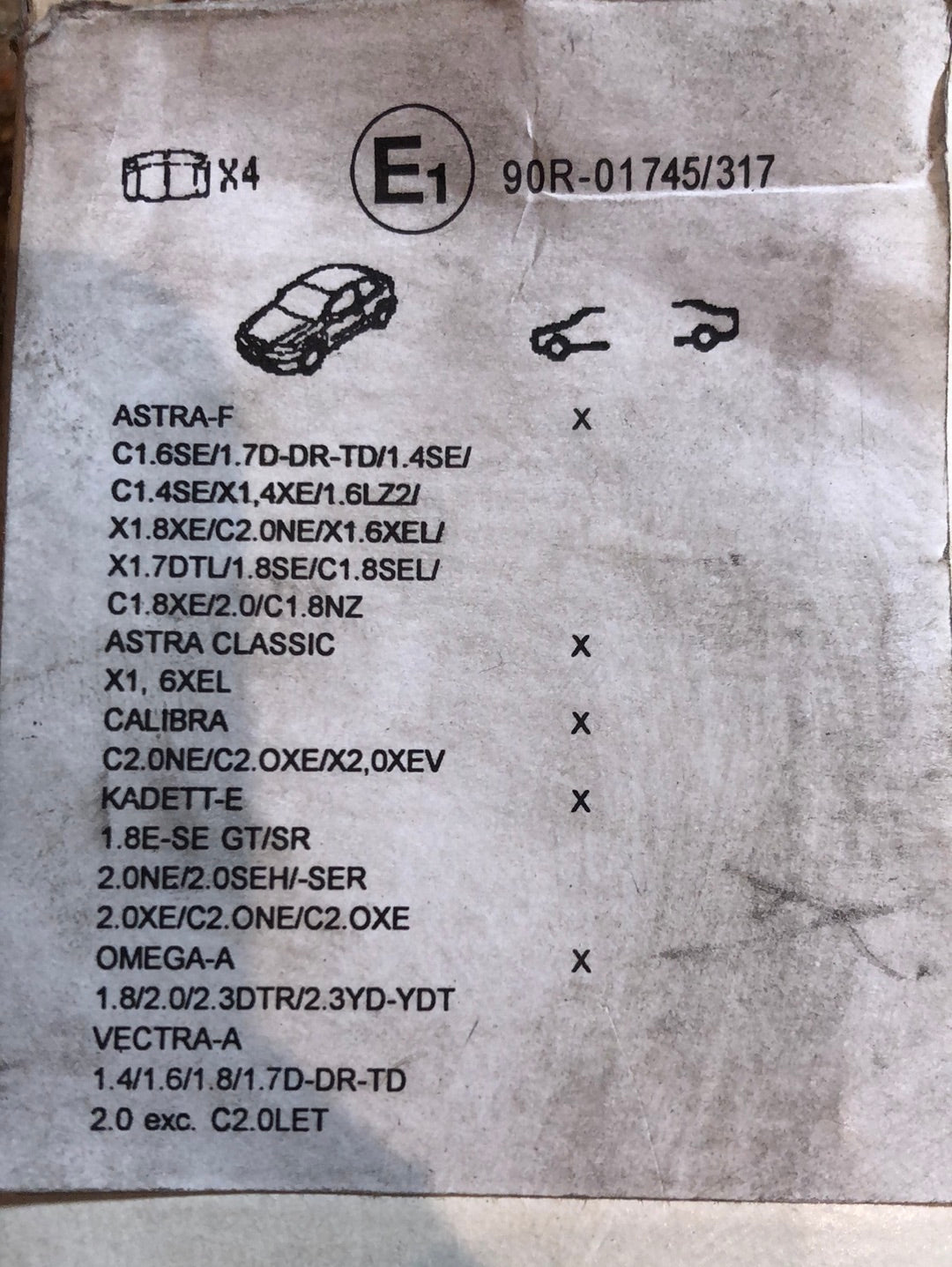 Original GM Opel Astra F Kadett E Omega A Vectra A Bremsklötze Neu