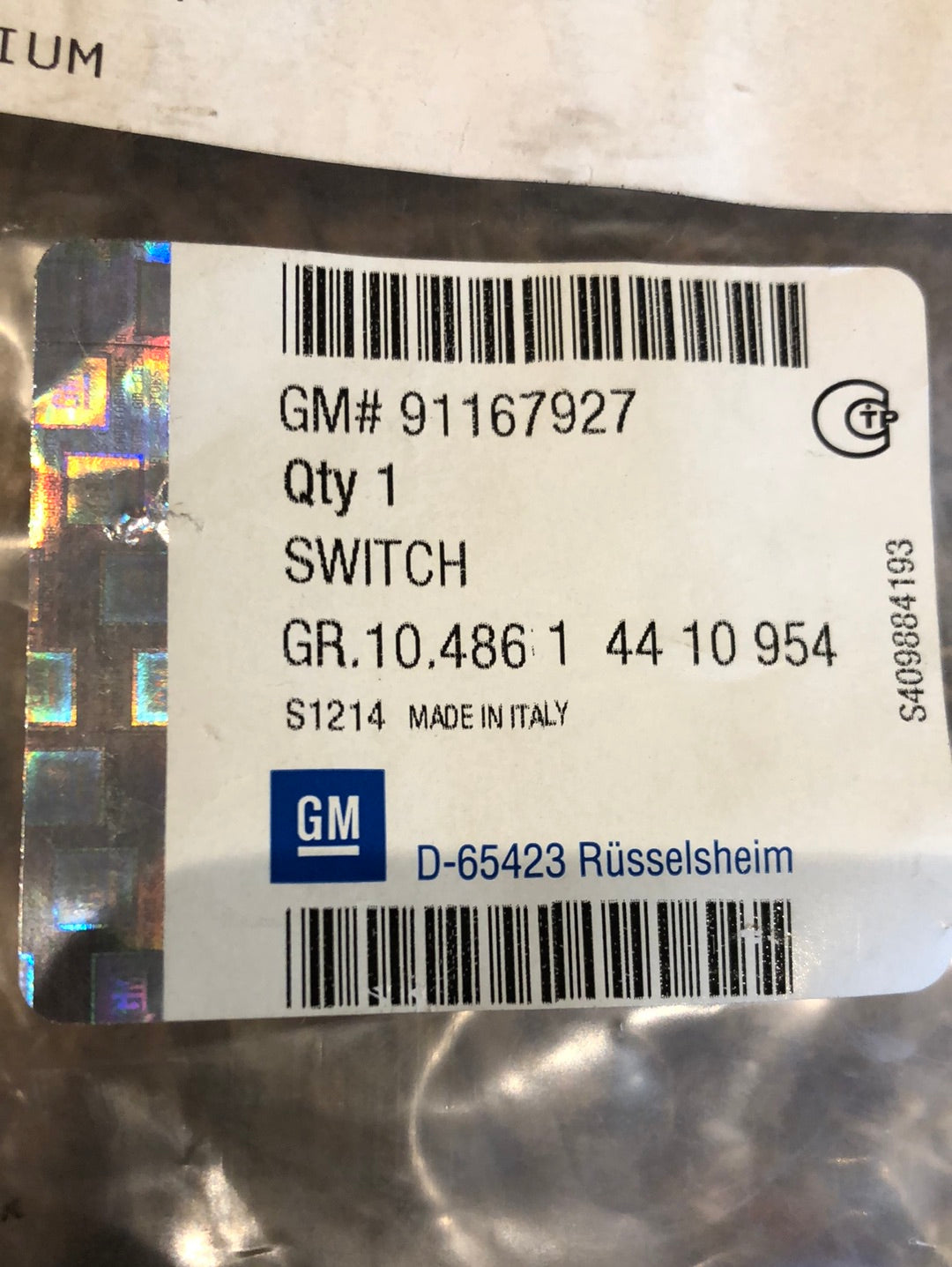 Original GM Opel Vivaro A Türkontaktschalter Neu