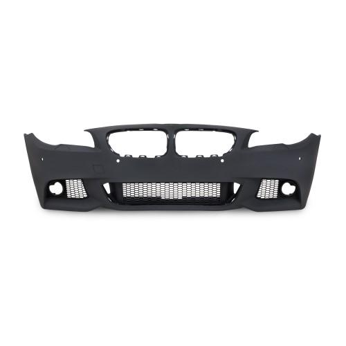 Frontstoßstange im Sport-Design mit Nebelscheinwerfereinsätzen passend für BMW 5er F10 Limousine Baujahr 01.2010-06.2015 und F11 Touring ab Baujahr 04.2010-