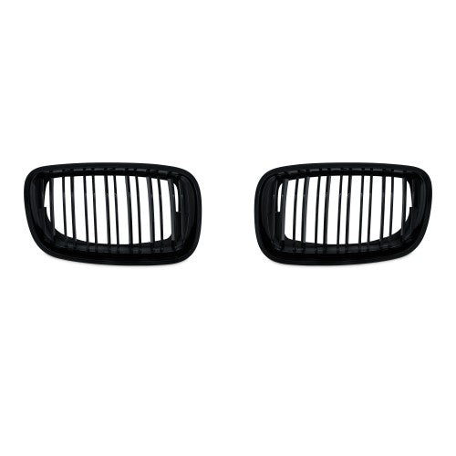 Kühlergrill Doppelrippe schwarz glänzend