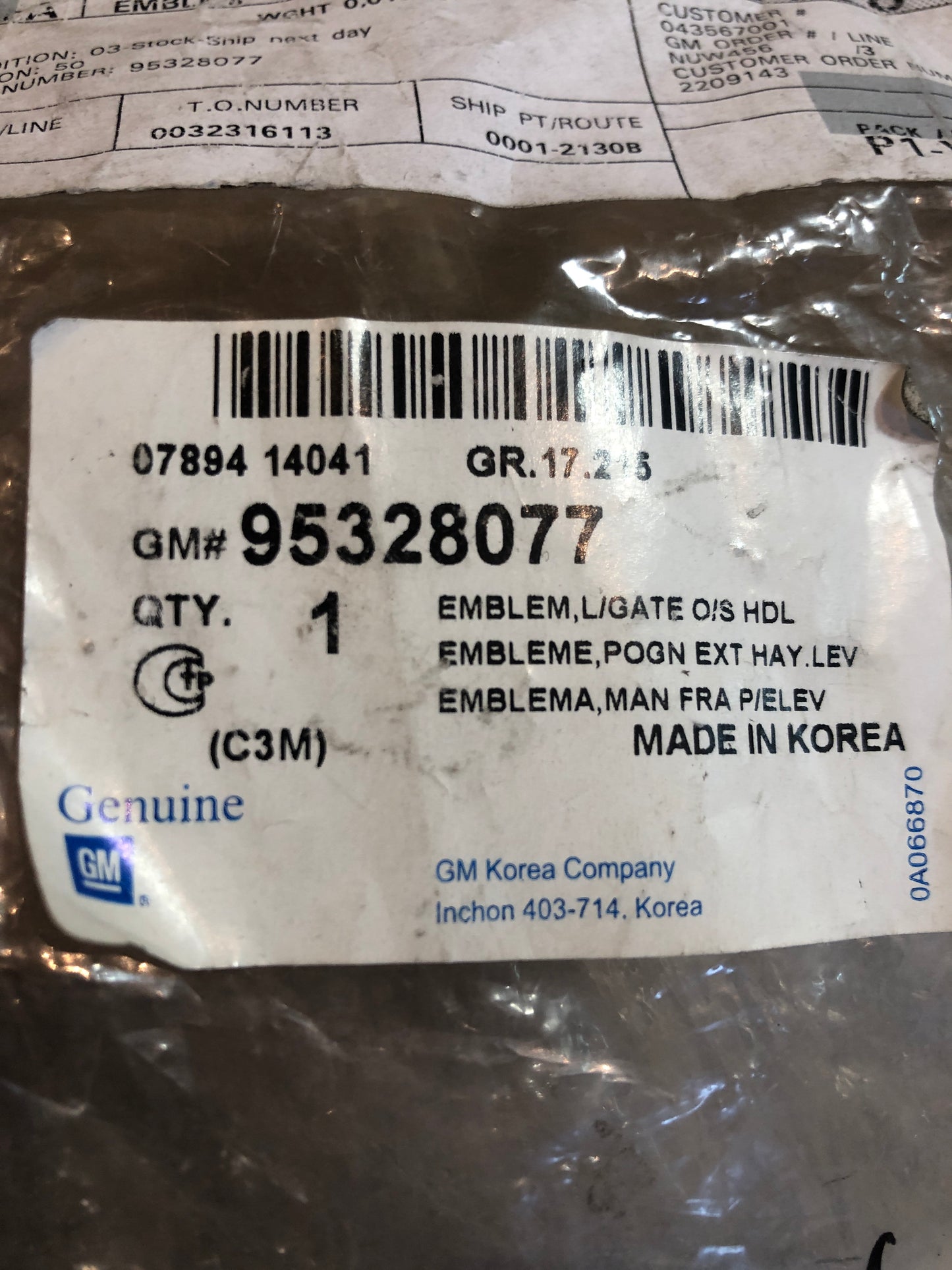 Original GM Chevrolet Spark Emblem Kofferraum 2013-2016 Neu