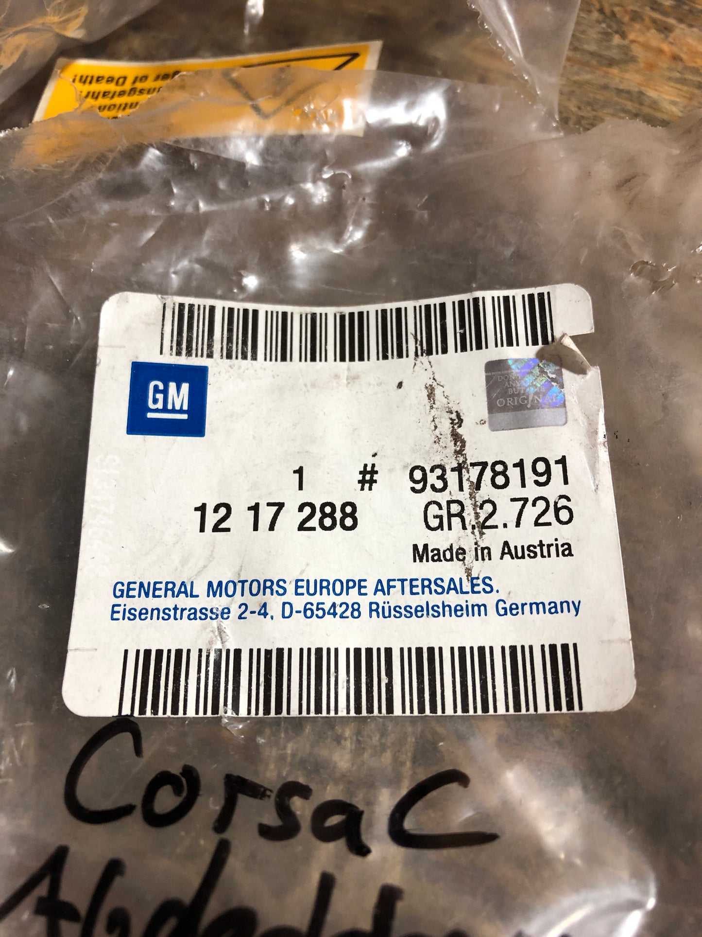 Original Opel Corsa C Abdeckkappe vorne links  Neu
