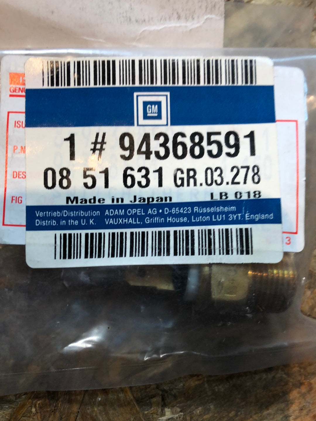 Original GM Opel Monterey 3.1TD Temperaturschalter Abgasrückführung Neu