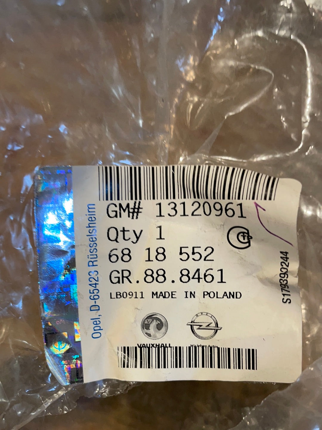 Original GM Opel Corsa C 06 1,2 Kühlwasserrohr Schlauch Neu