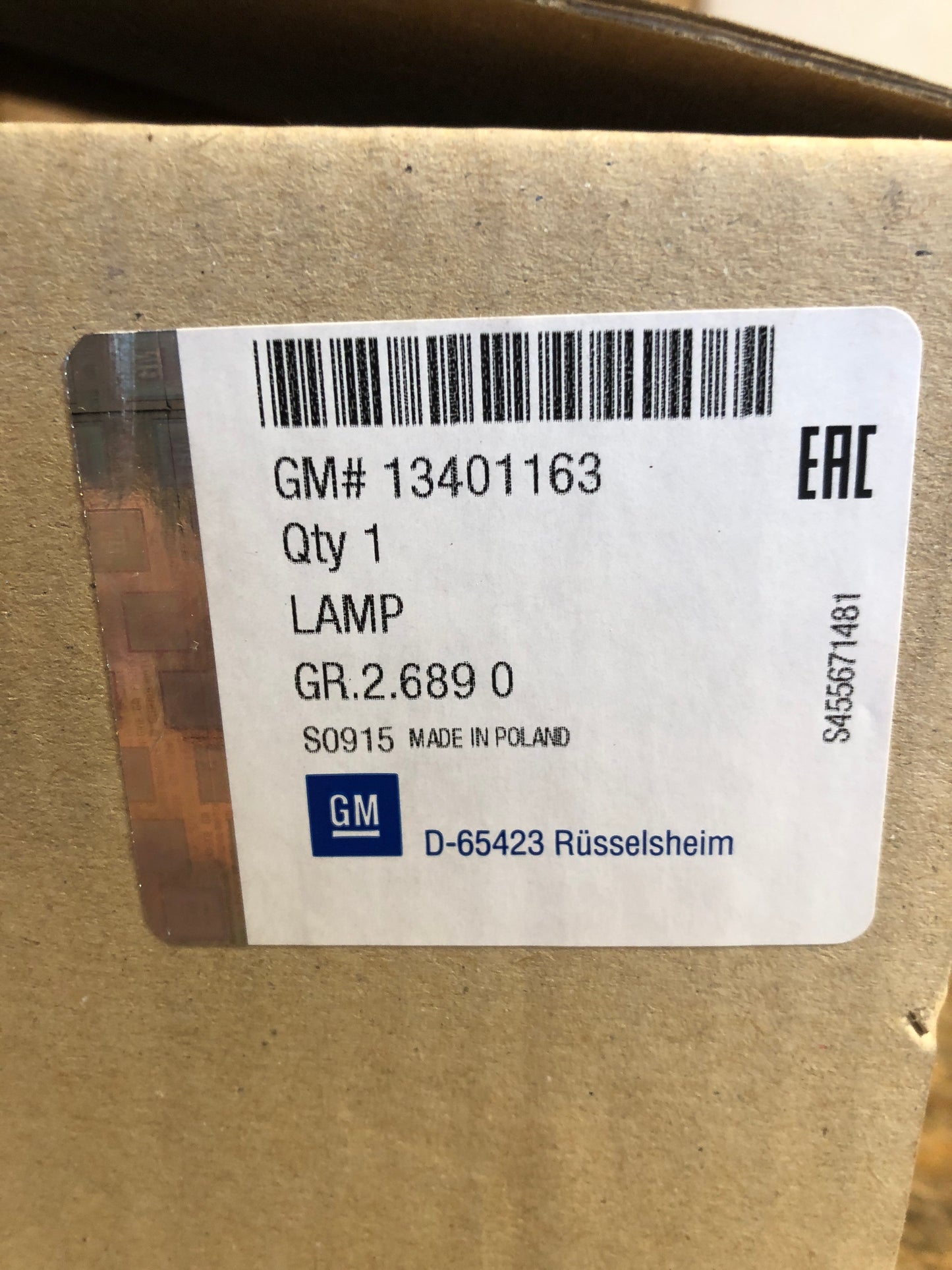 Original GM Opel Astra K Heckleuchte Rücklicht rechts innen Neu
