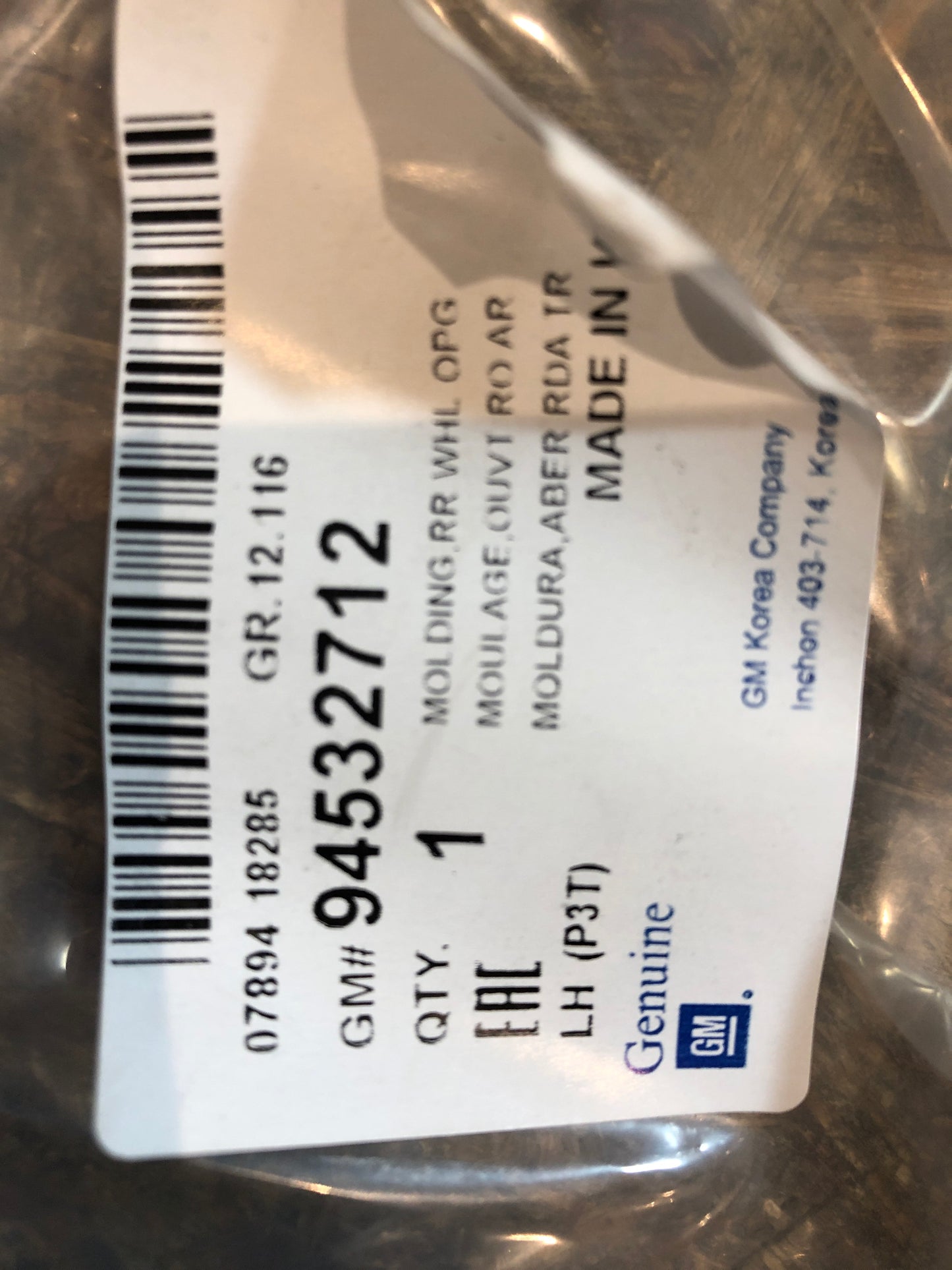 Original GM Opel Mokka X Zierleiste Seitenwand Hinten Links Neu