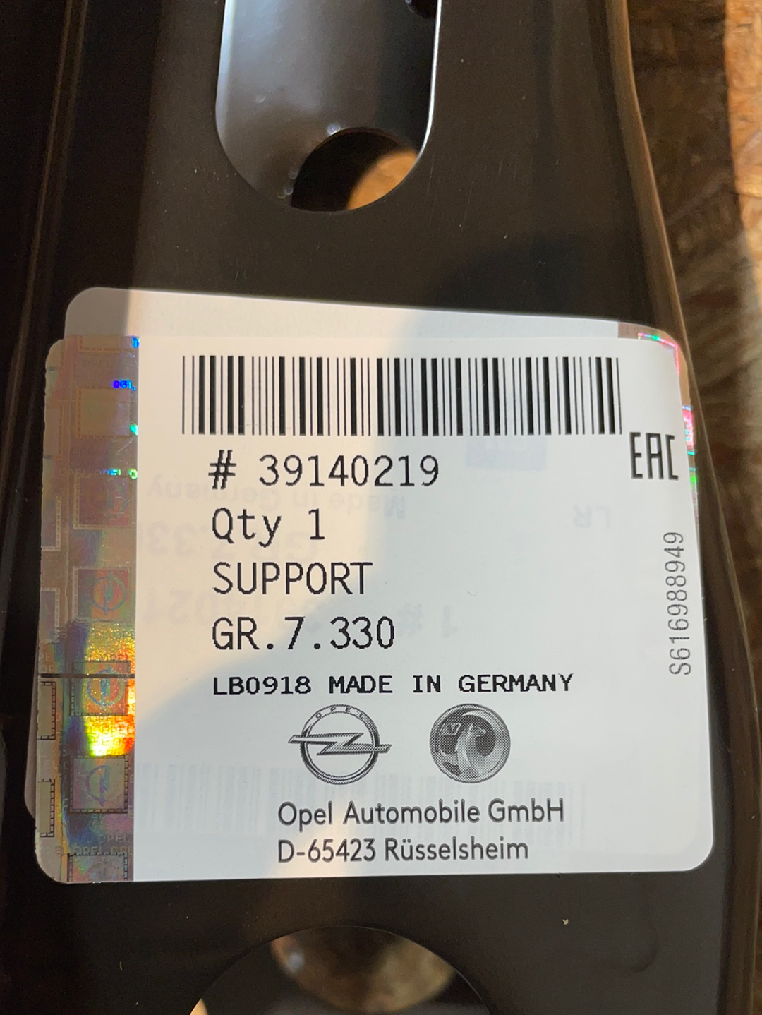 Original GM Opel Astra K Abstützung Motorraum Halterung Neu