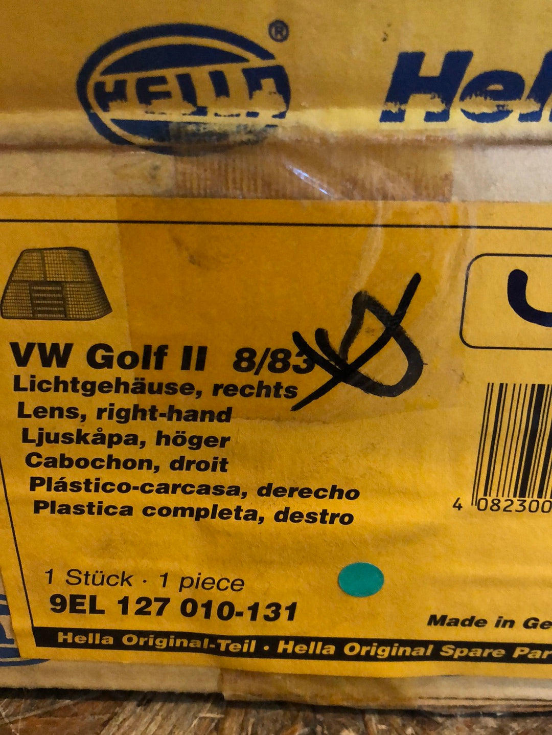 Original Hella VW Golf 2 Bj. 83 Lichtgehäuse rechts Neu