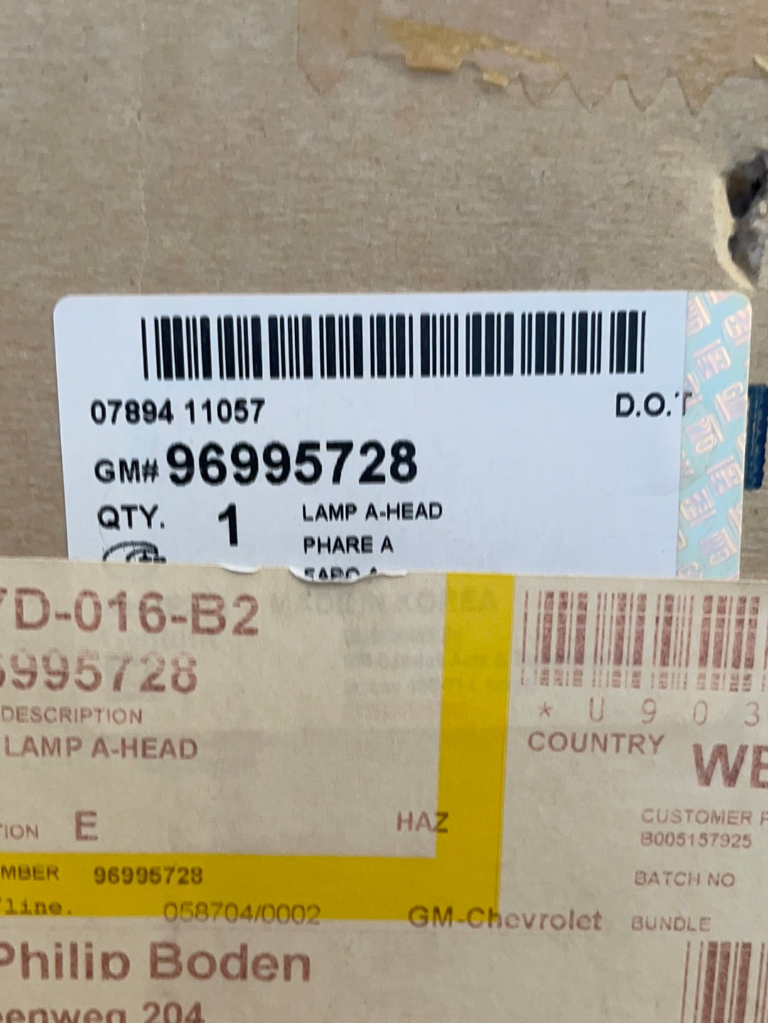 Original GM Chevrolet Aveo Kalos Scheinwerfer rechts Neu