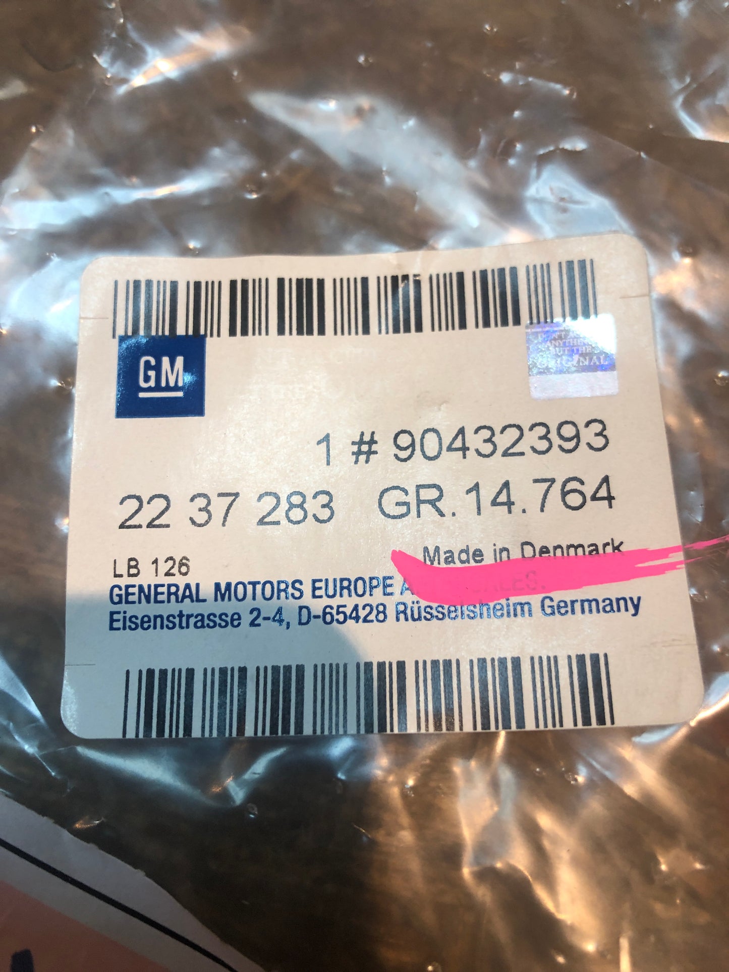 Original GM Opel Vectra B Gitter Lautsprecherabdeckung hinten links Neu