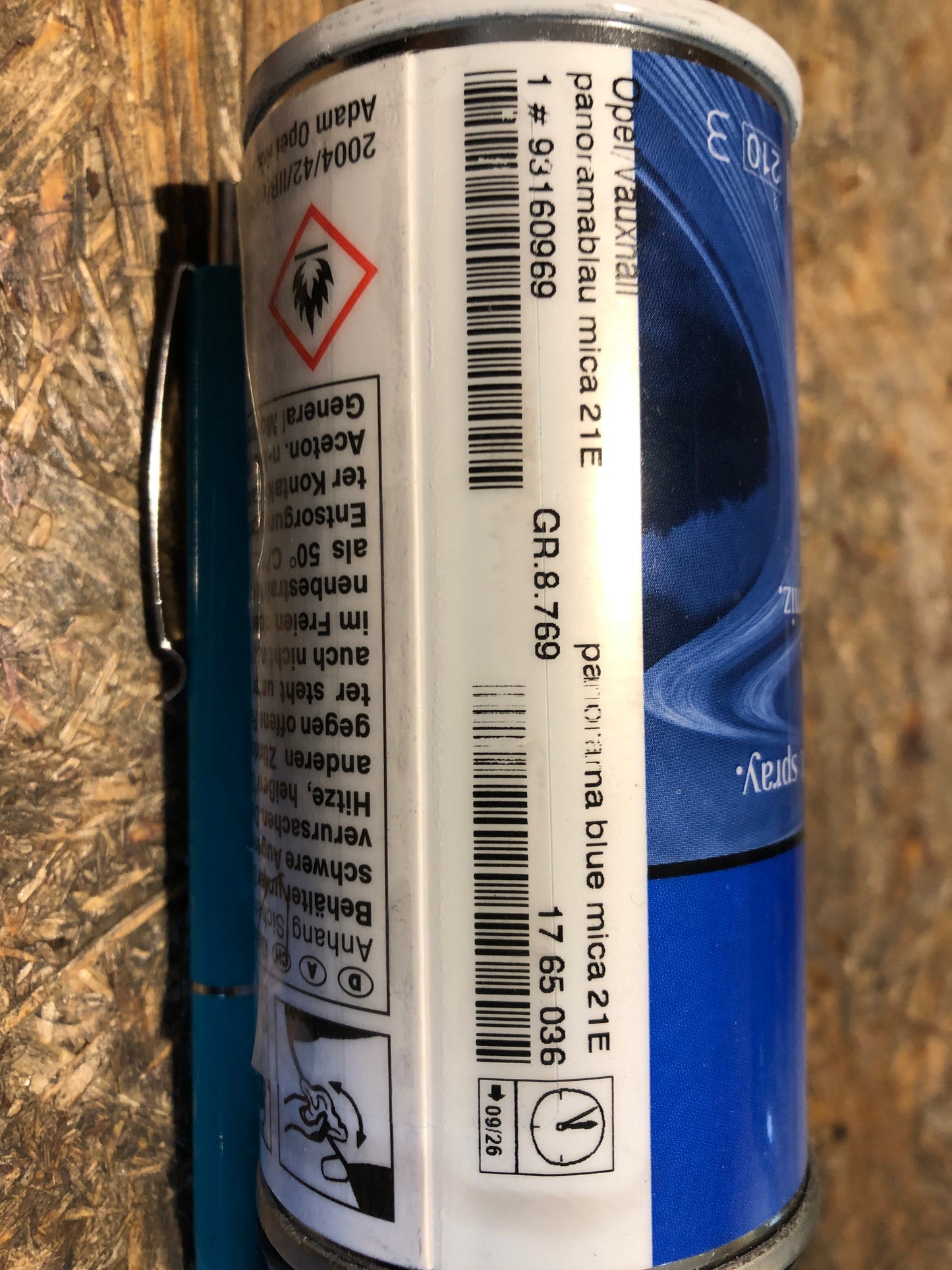 Original GM Opel Lackspray Panoramablau mica 21E Neu