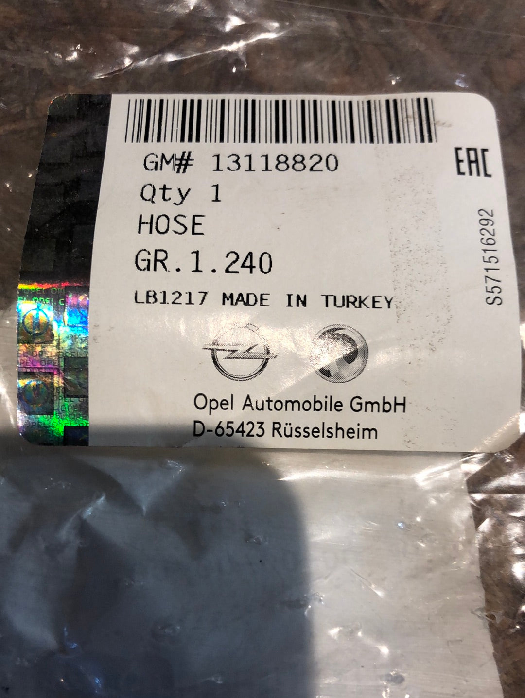 Original GM Opel Astra H Einlass Schlauch Kühler oben Neu