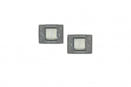 LED Kennzeichen Beleuchtung, Power-LEDs, inkl. E-Prüfzeichen passend für Mercedes-Benz W176 Bj. 12- / W156 Bj. 14- / R172 Bj. 11- / X166 Bj. 12- / W166 Bj. 11- / Vito W447 Bj. 14-
