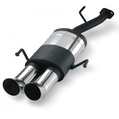 Edelstahl-Endschalldämpfer mit 2x 76mm DTM-Look Endrohren für Opel Astra G CC