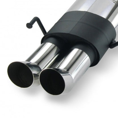Edelstahl-Endschalldämpfer mit 2x 76mm DTM-Look Endrohren für Opel Astra G CC