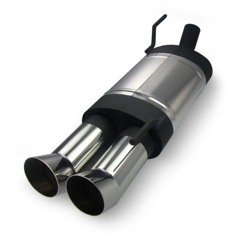 Edelstahl Sportauspuff Endschalldämpfer, 2x76 DTM-Look, mit ABE