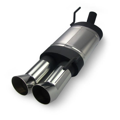 Edelstahl Sportauspuff Endschalldämpfer, 2x76 DTM-Look, mit ABE