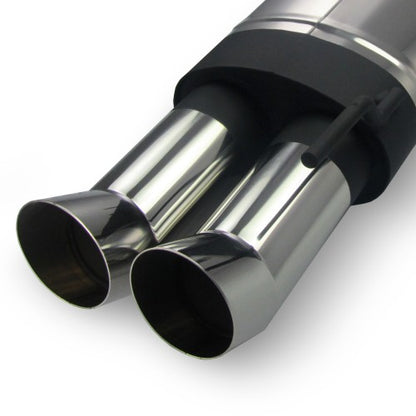 Edelstahl Sportauspuff Endschalldämpfer, 2x76 DTM-Look, mit ABE