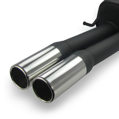 Edelstahl-Endschalldämpfer mit 2x 76mm Endrohren gerade
