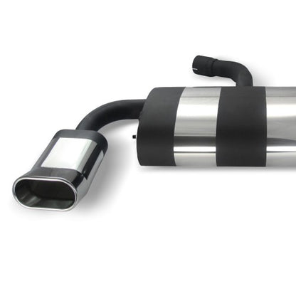 Edelstahl-Endschalldämpfer mit oval DTM-Look Endrohr