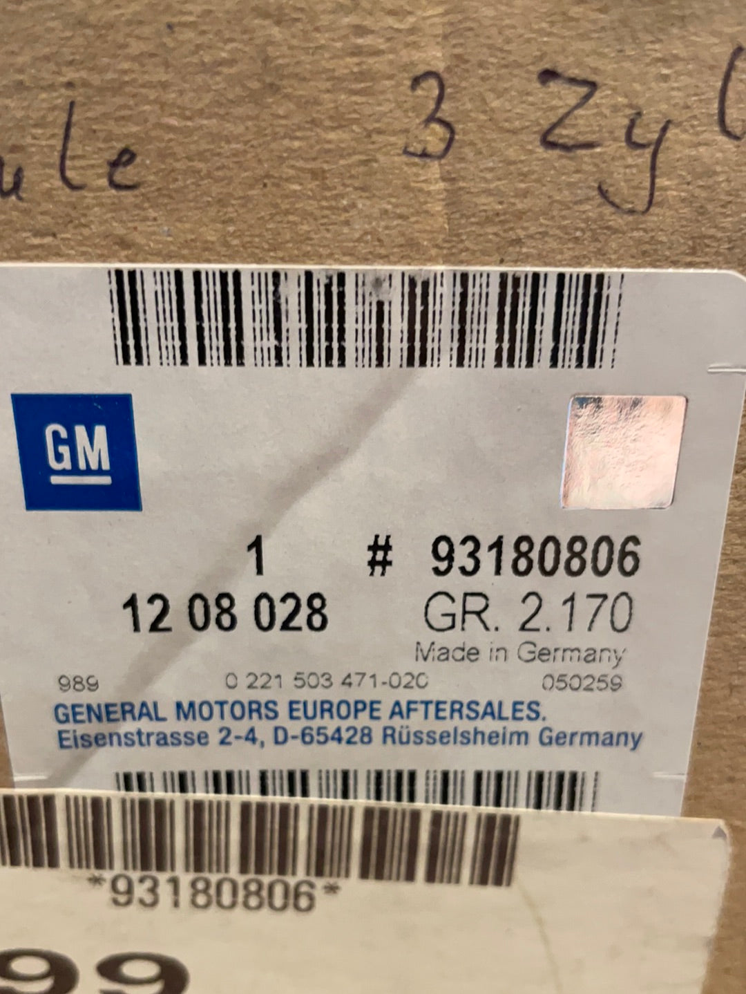 Original GM Opel Agila Corsa C/D Z10XEP Z10XE X10XE Zündspule Neu