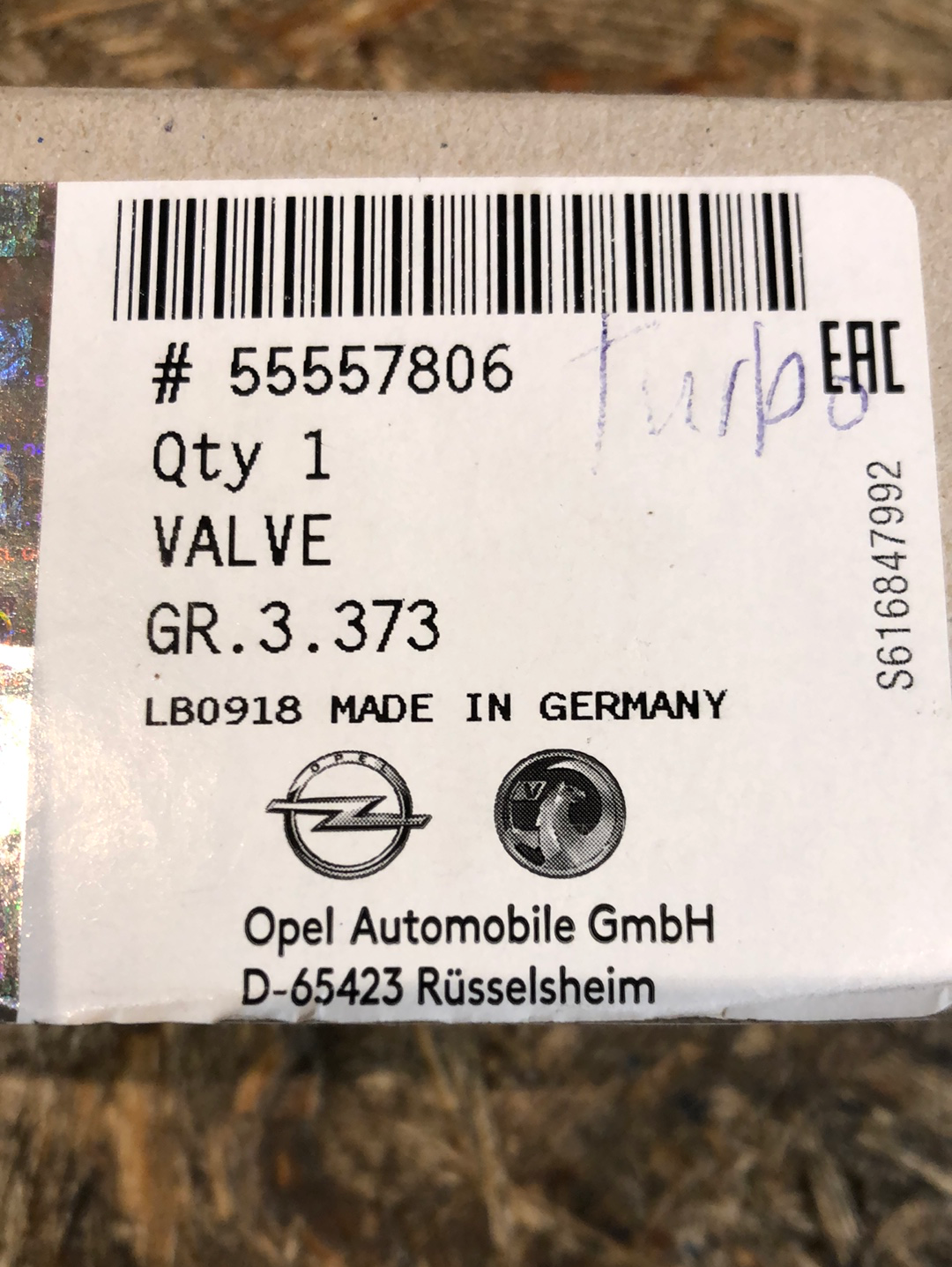 Original GM Opel Astra G H Ladedruckventil Neu