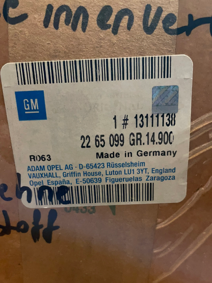 Original GM Opel Astra G Zafira A Mittelarmlehne schwarz Stoff Neu