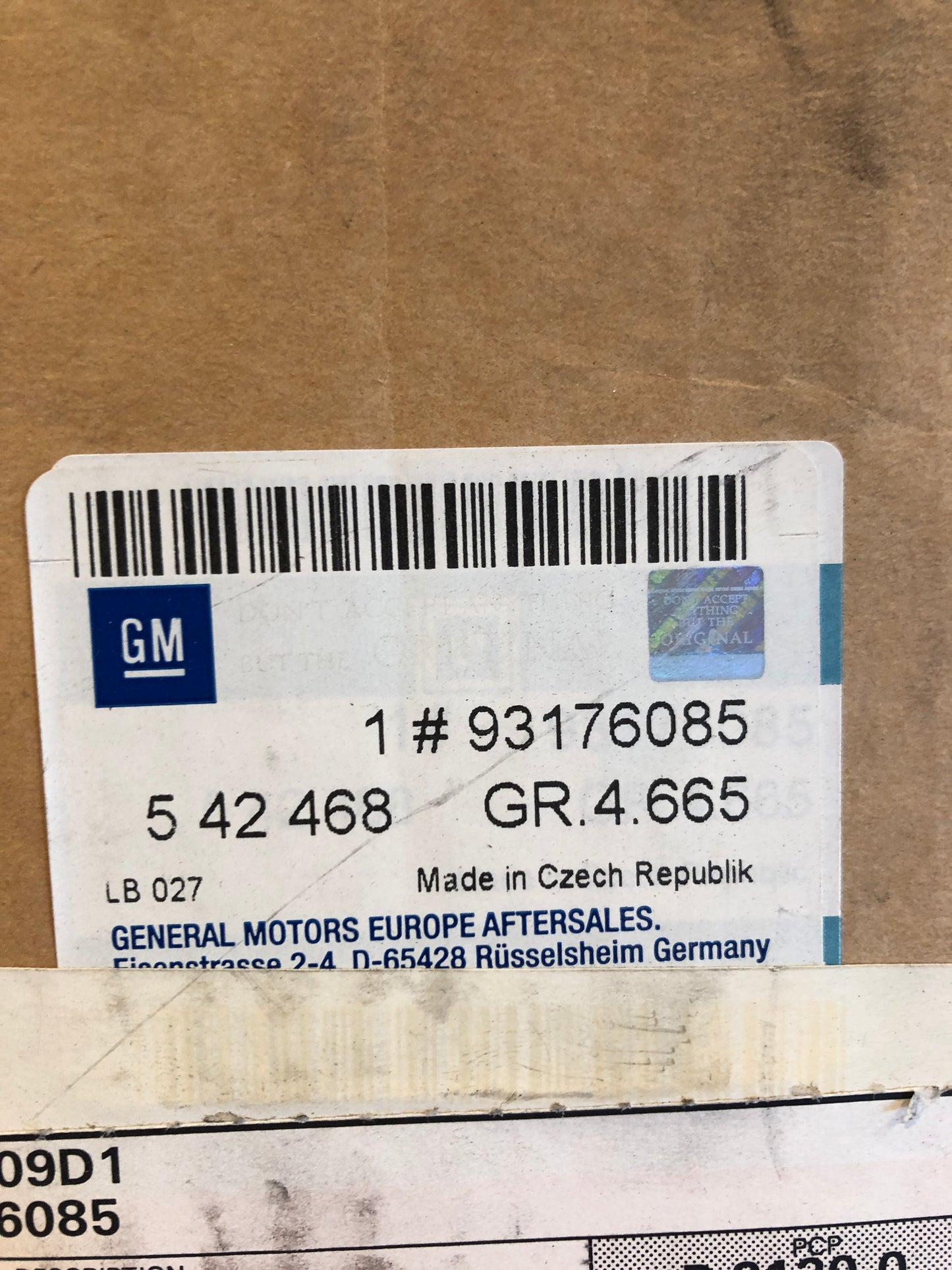 Original GM Opel Astra G Caravan Bremssattel hinten rechts Neu