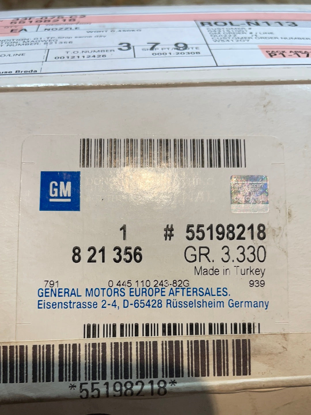 Original GM Opel Astra H Vectra C Zafira 1,9 CDTI Injektor/Düse Neu