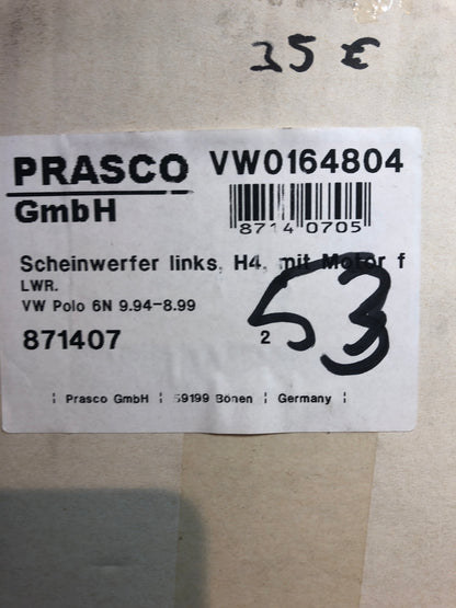 Prasco VW Polo Scheinwerfer links Neu