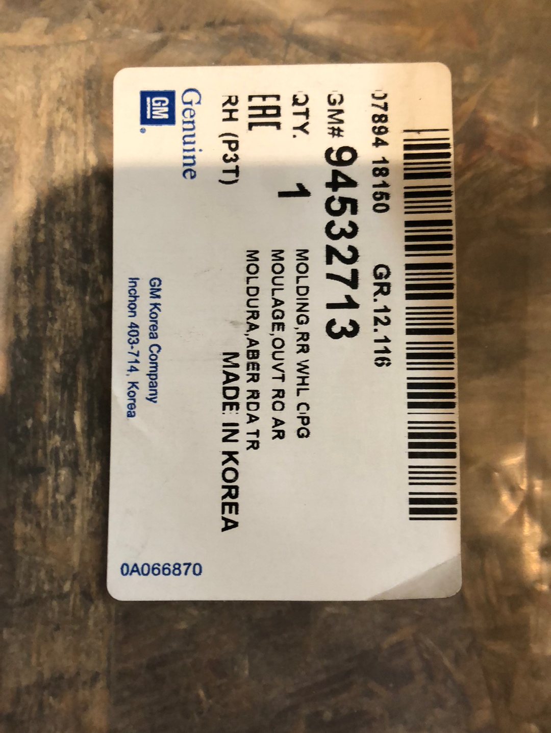 Original GM Opel Mokka 1.6 CDi Radlaufverkleidung Neu