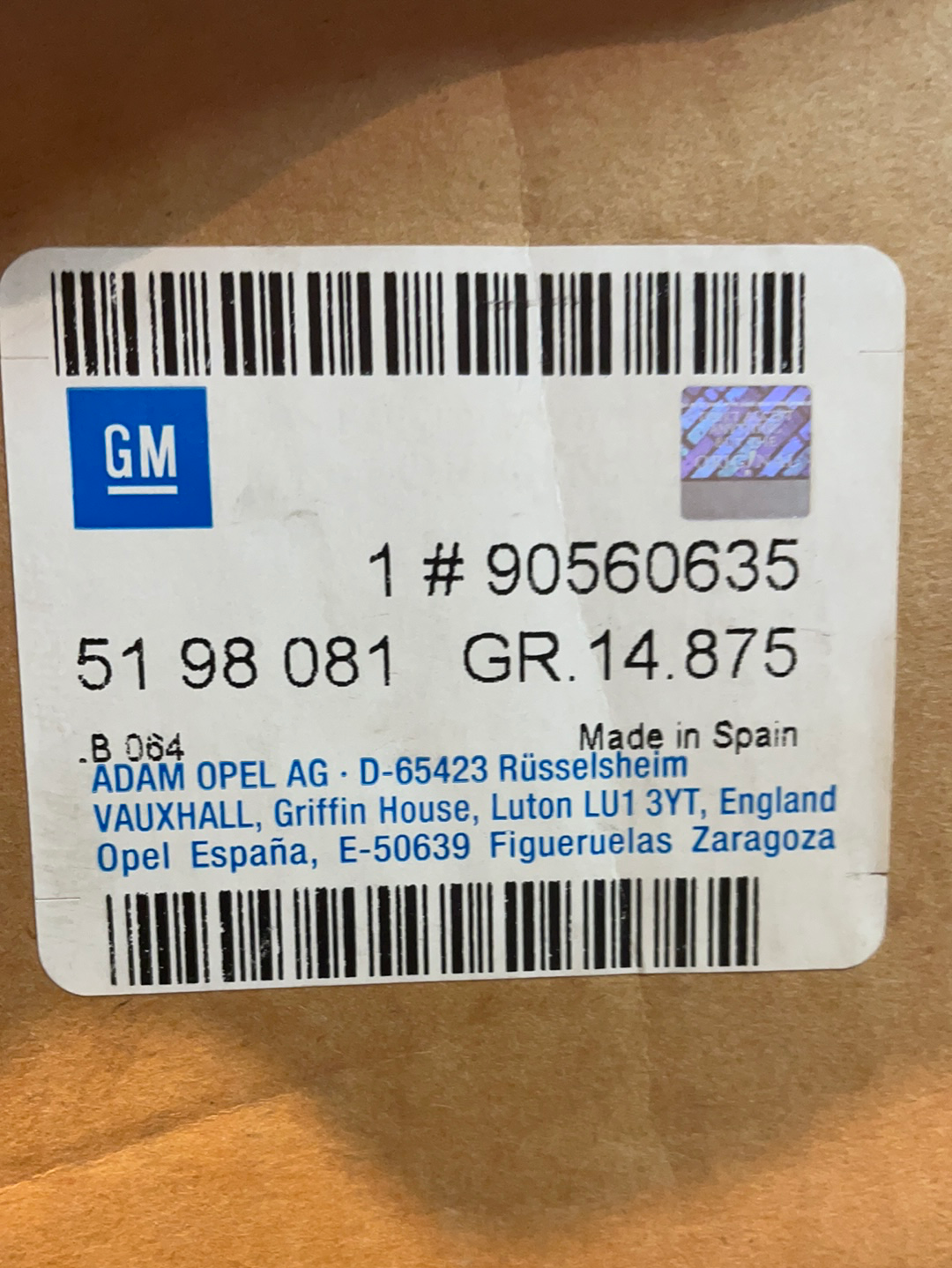 Original GM Opel Astra G Bj. 2001 Sicherheitsgurt vorne links Neu