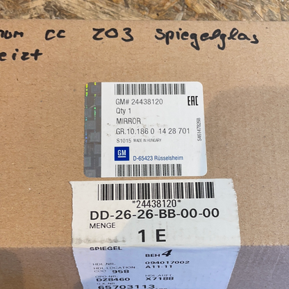 Original GM Opel Signum CC Z03 Spiegelglas beheizt Neu
