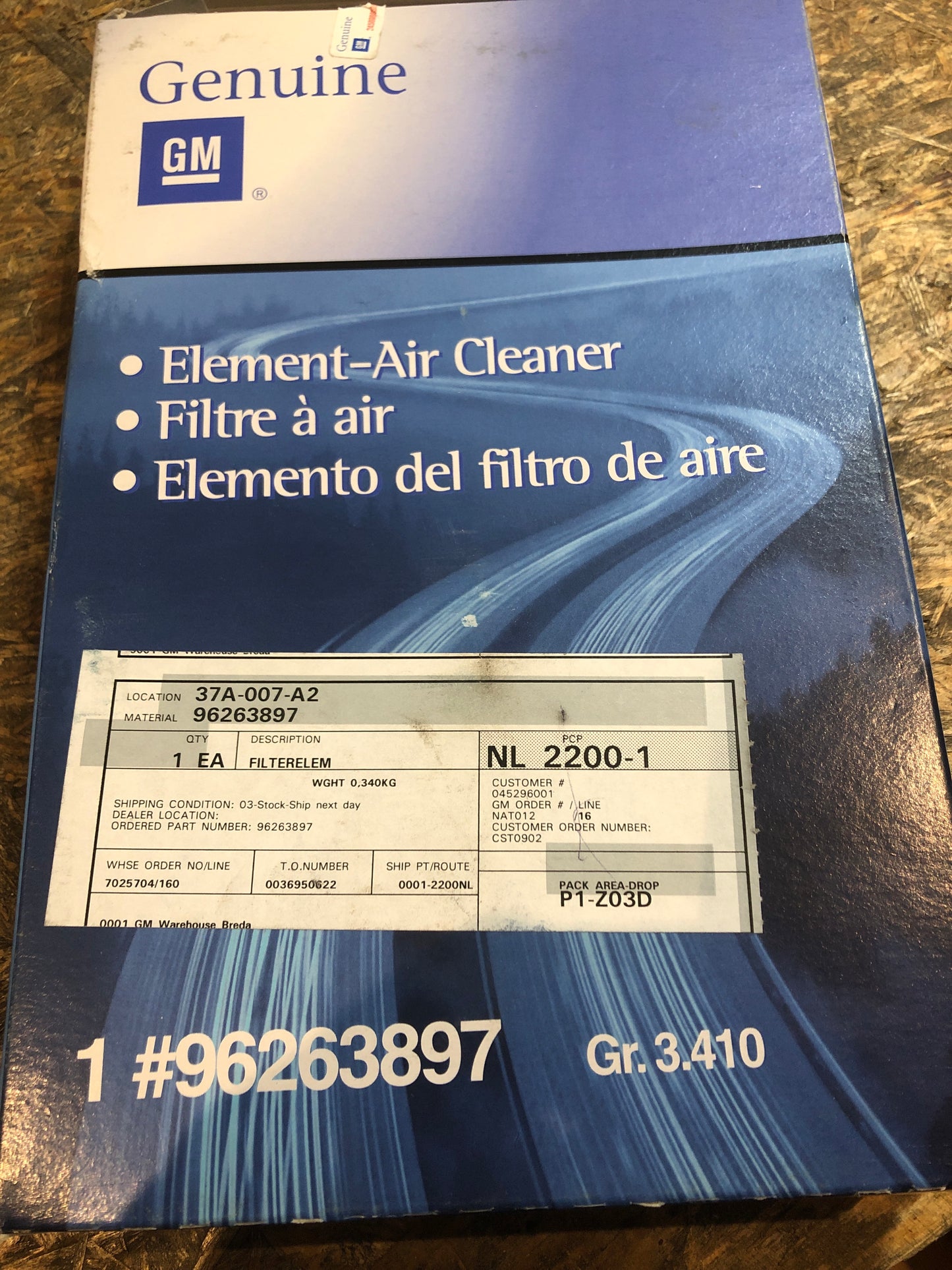 Original GM Chevrolet Rezzo Luftfilter Neu