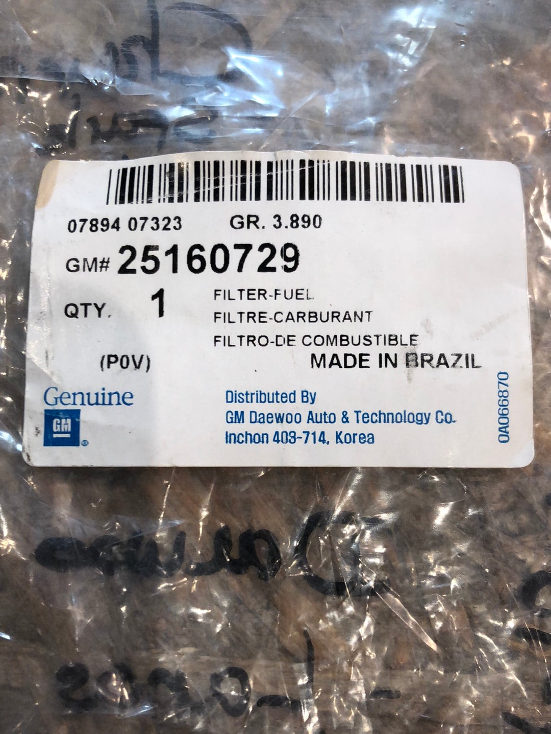 Original GM Chevrolet Spark Matiz Epica Kalos Rezzo Daewoo Lanos Leganza Nubira Opel Astra G Kraftstofffilter Neu