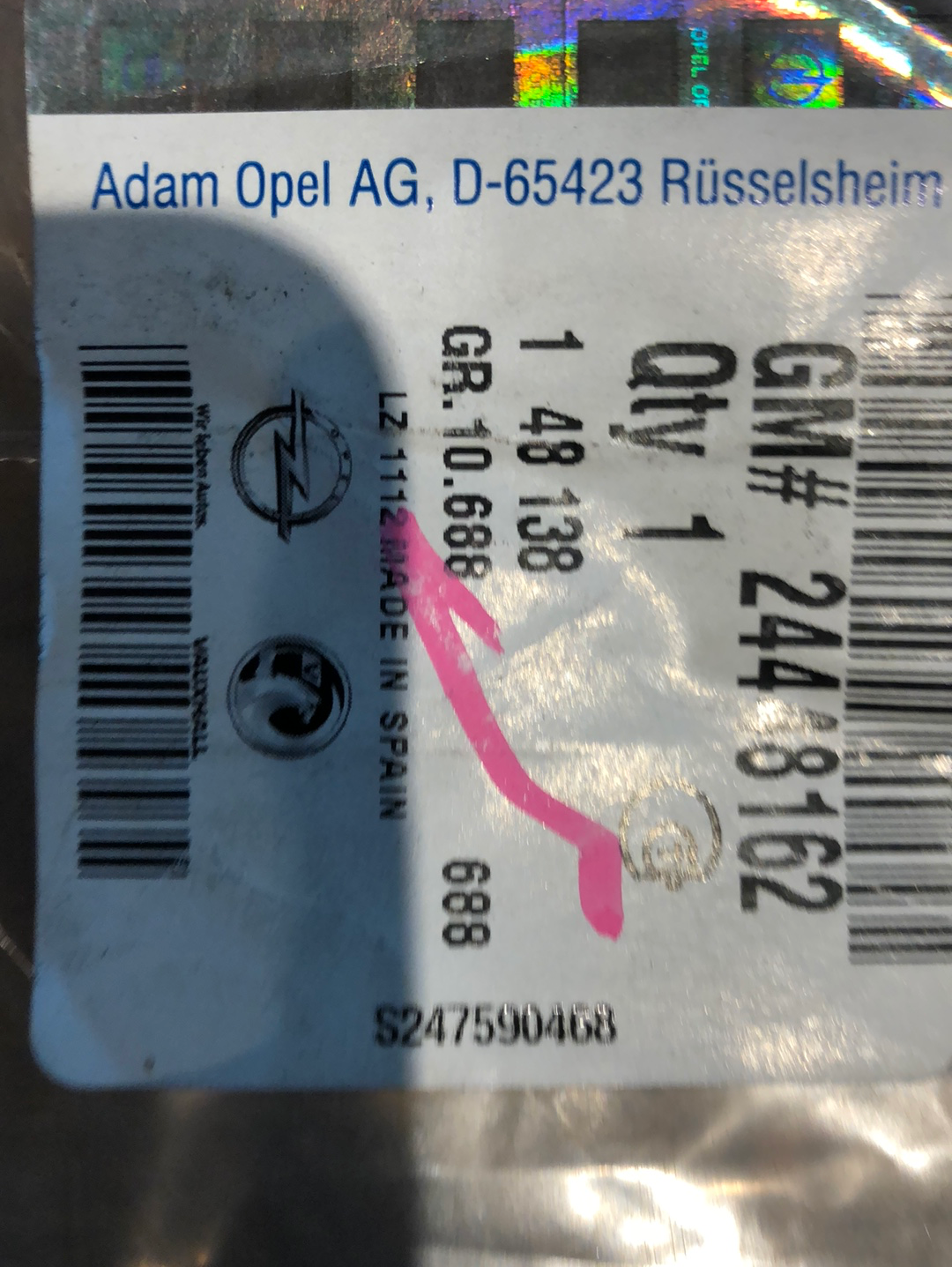 Original GM Opel Corsa C Abdichtung Vordertüre Links Neu