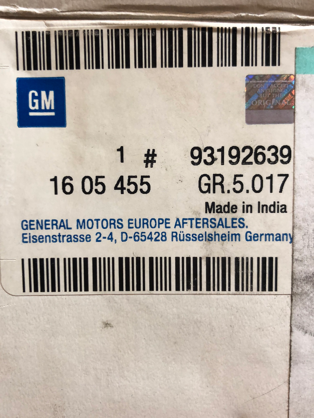 Original GM Opel Astra Combo Corsa Tigra Vectra Bremsbeläge Neu